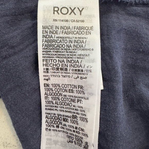 Roxy Juniors Cotton Clearwater Cove A-Line Mini Dress Blue Size Medium Cotton - Picture 8 of 16